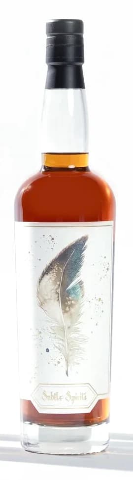 The Starling bottle of A Collection of Rare Birds, its label the feather Shayna painted