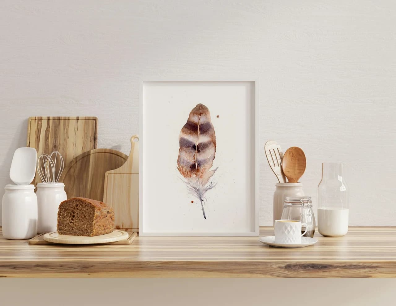 Barn Owl shown in a room setting