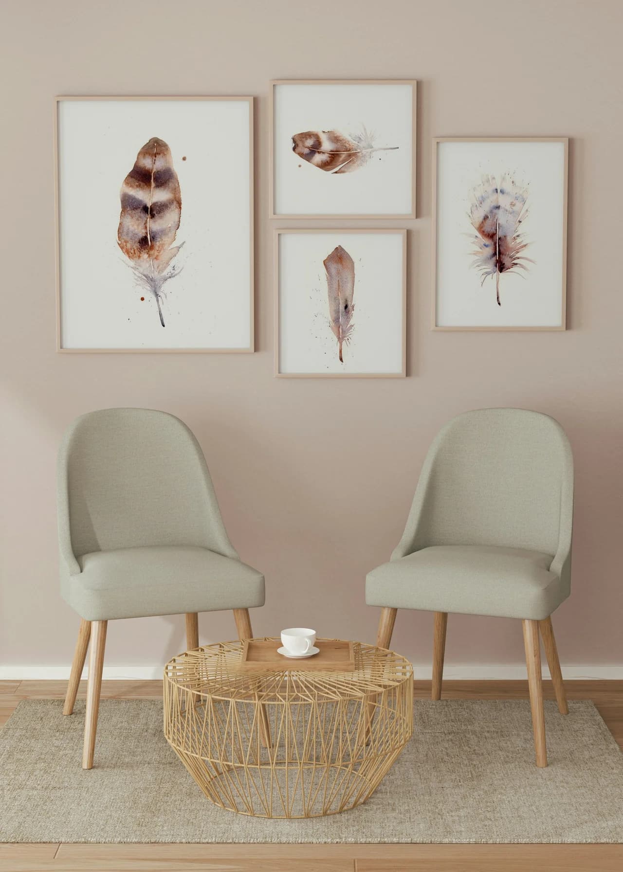 Barn Owl shown in a room setting