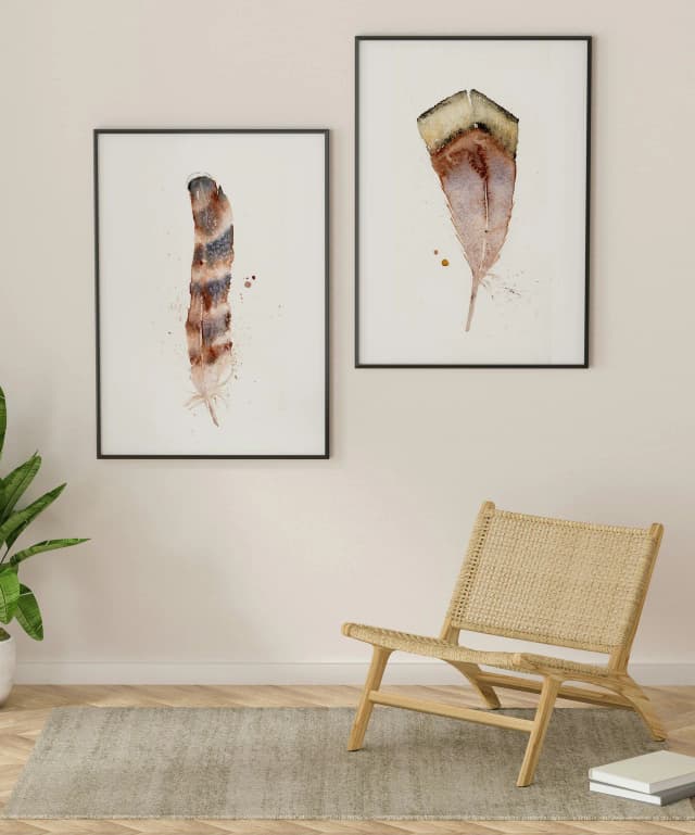 Hawk shown in a room setting
