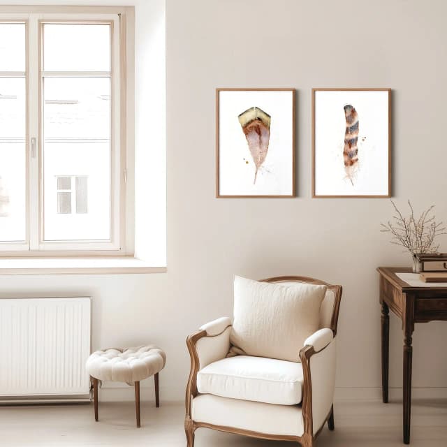 Hawk shown in a room setting