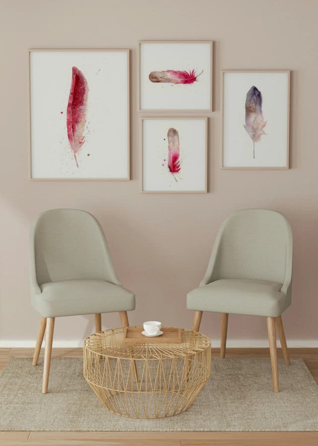 Cardinal shown in a room setting