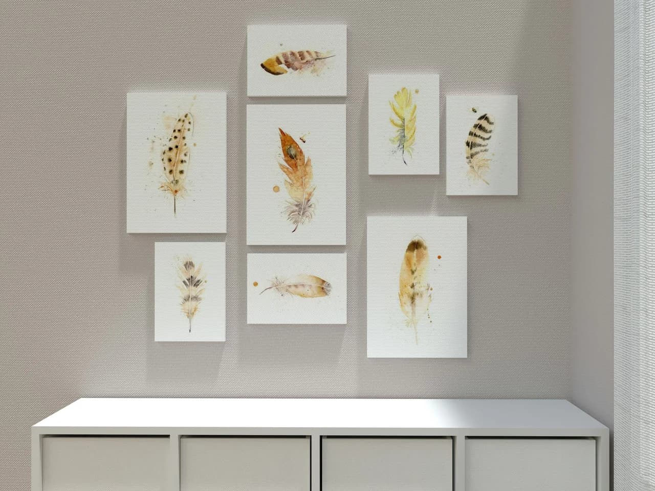Hawk shown in a room setting