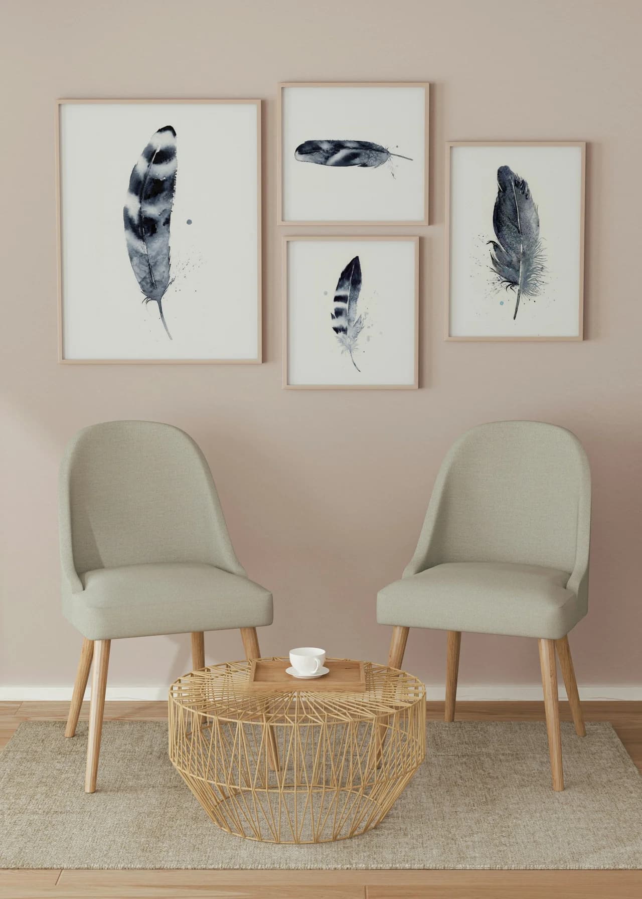 Hawk shown in a room setting