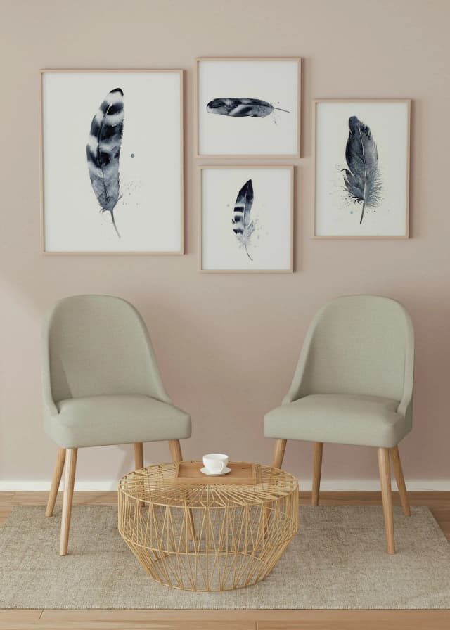 Hawk shown in a room setting