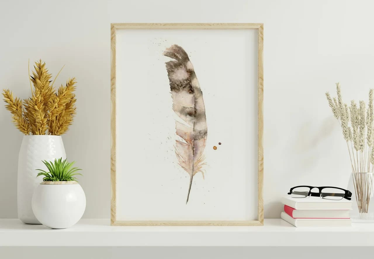 Hawk shown in a room setting