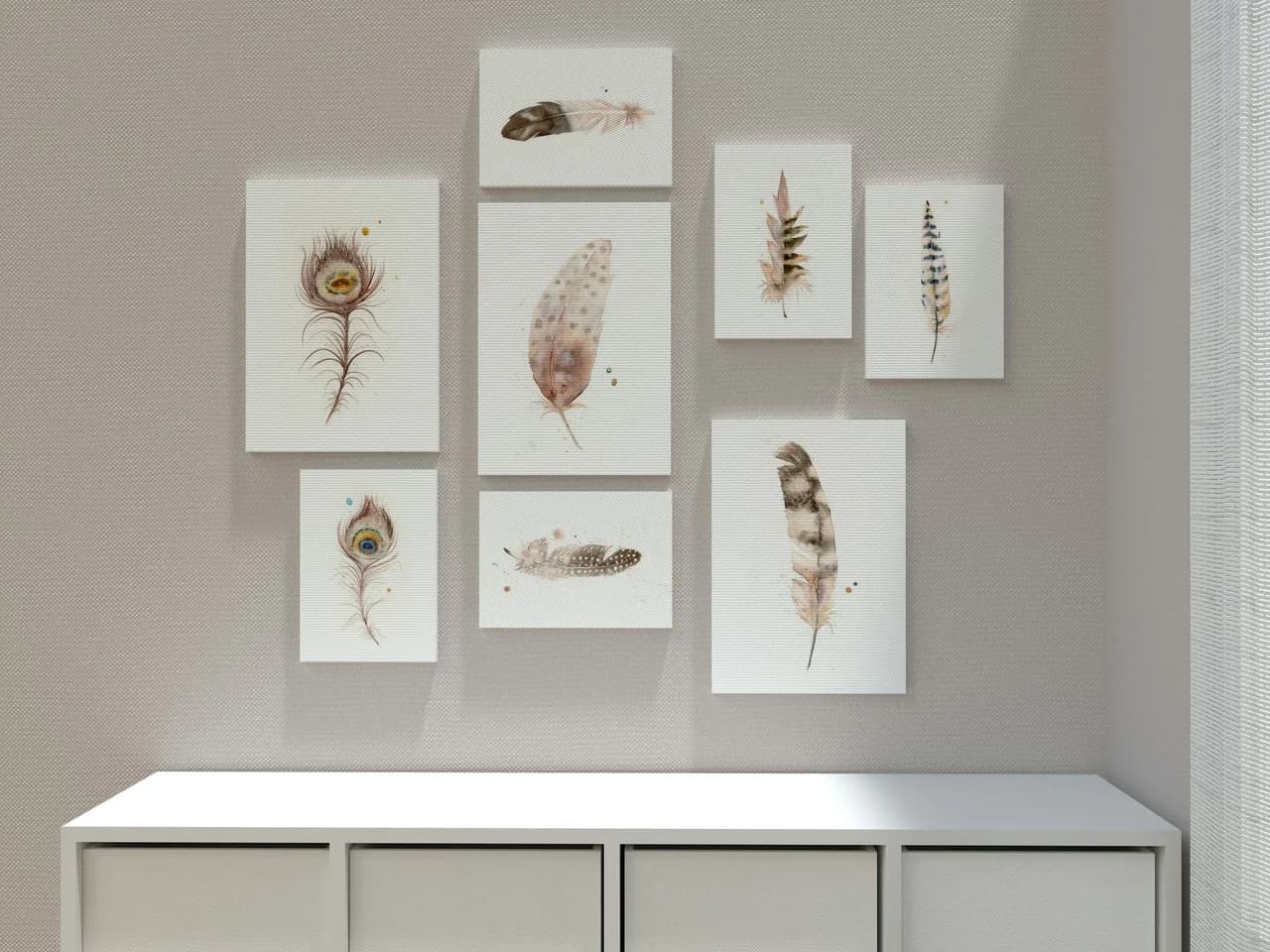 Hawk shown in a room setting