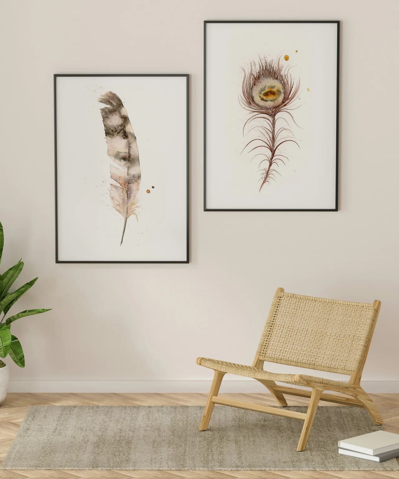 Hawk shown in a room setting