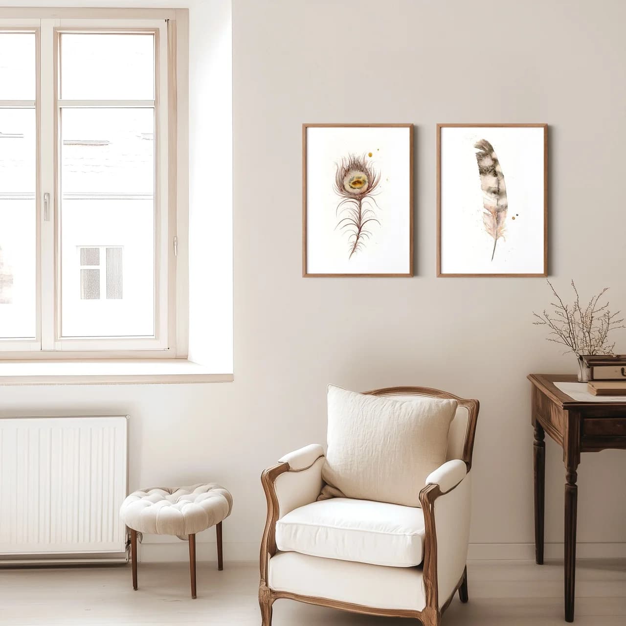 Hawk shown in a room setting