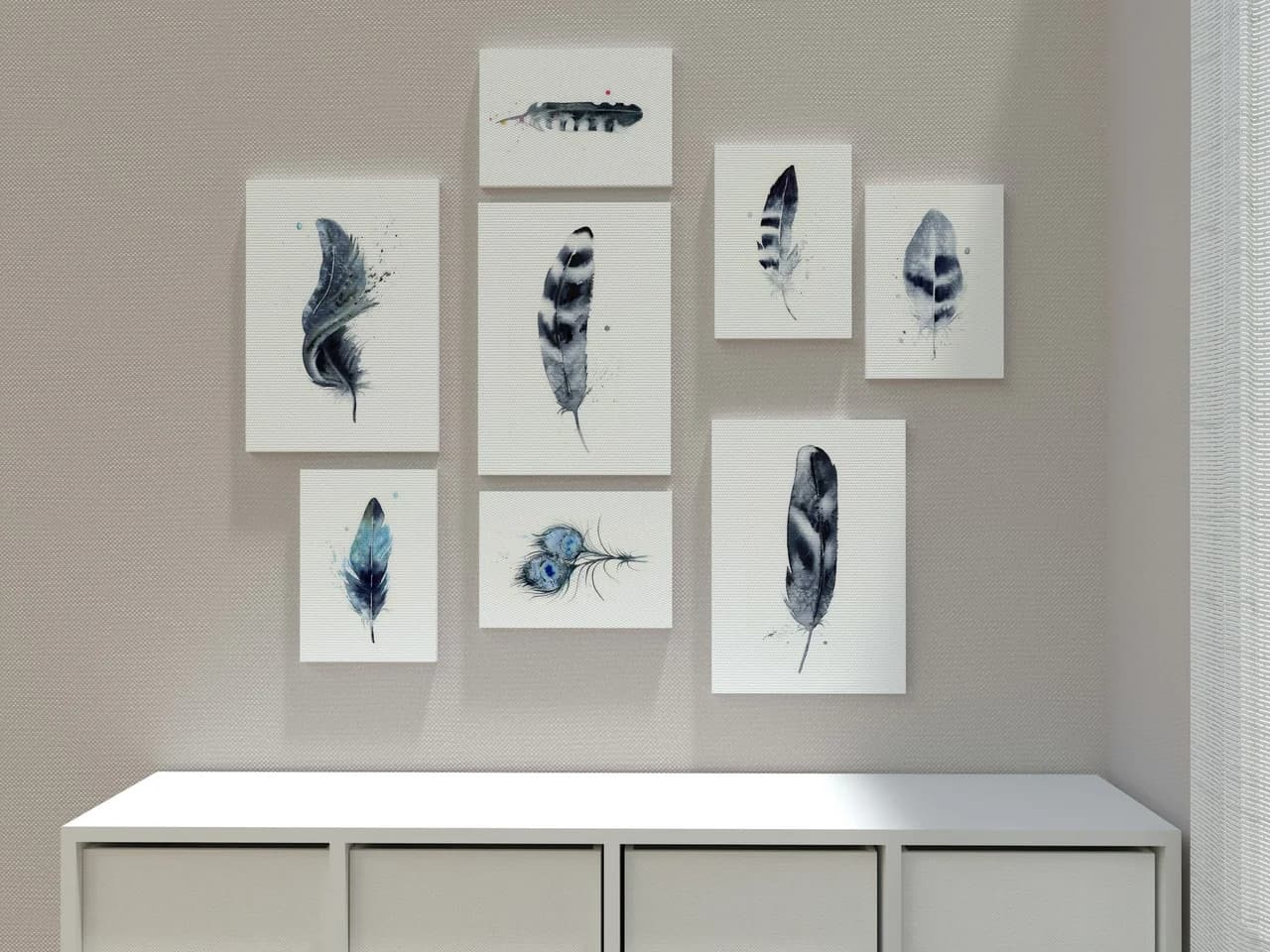 Hawk shown in a room setting