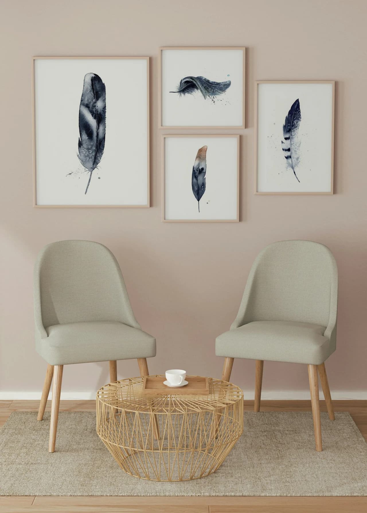 Hawk shown in a room setting