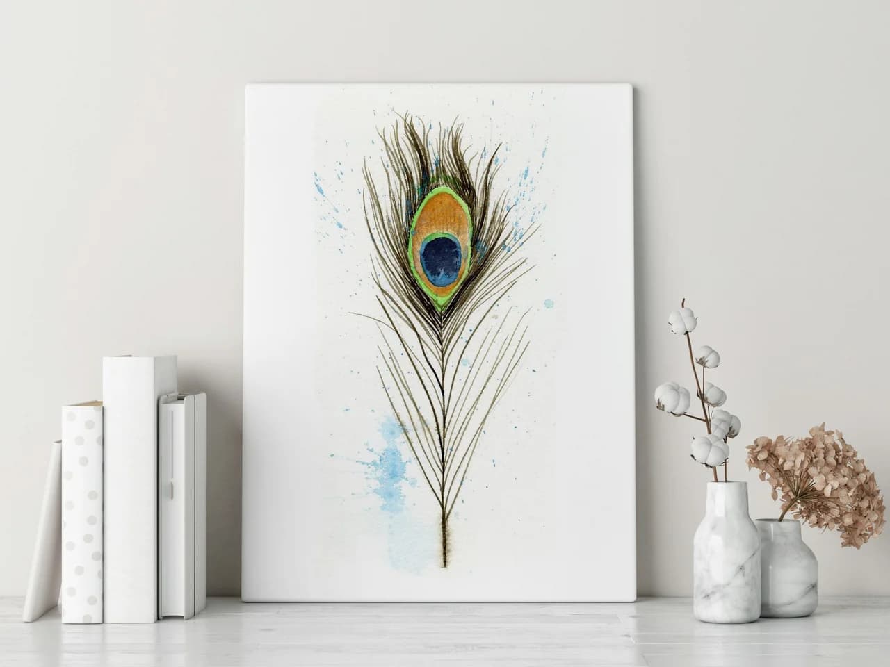 Peacock shown in a room setting