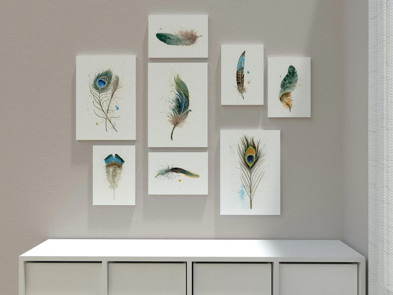 Peacock shown in a room setting