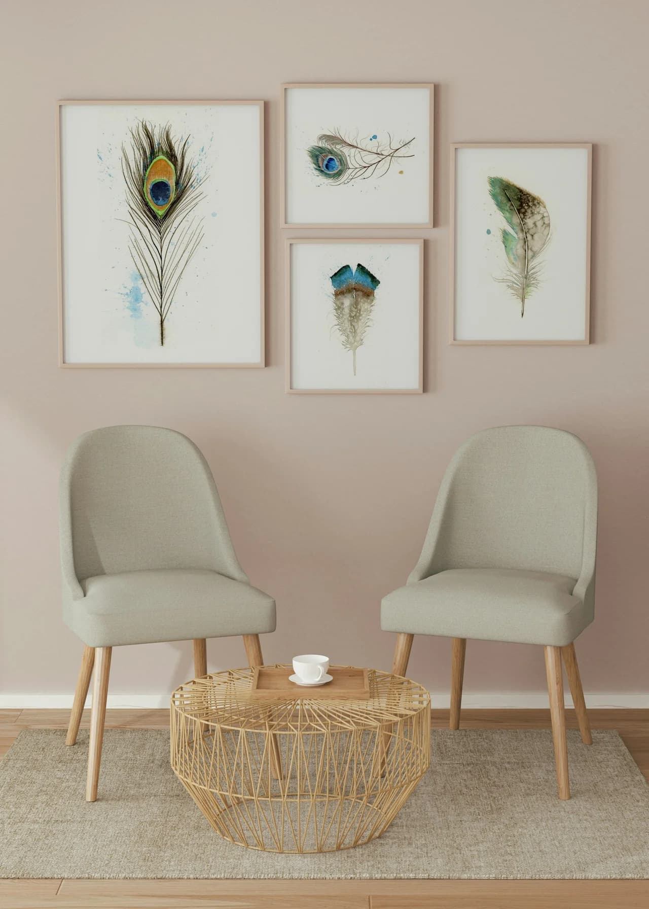 Peacock shown in a room setting