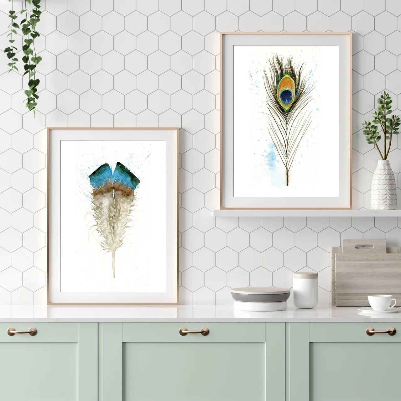 Peacock shown in a room setting