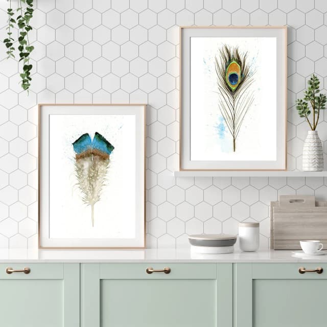 Peacock shown in a room setting