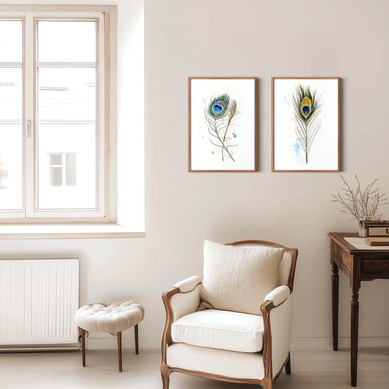 Peacock shown in a room setting