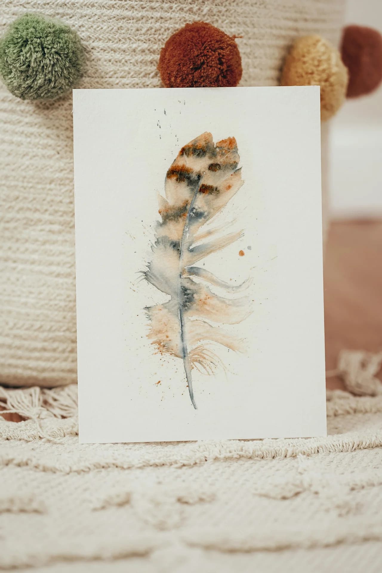 Barn Owl shown in a room setting