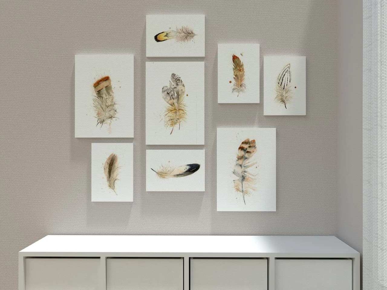 Barn Owl shown in a room setting