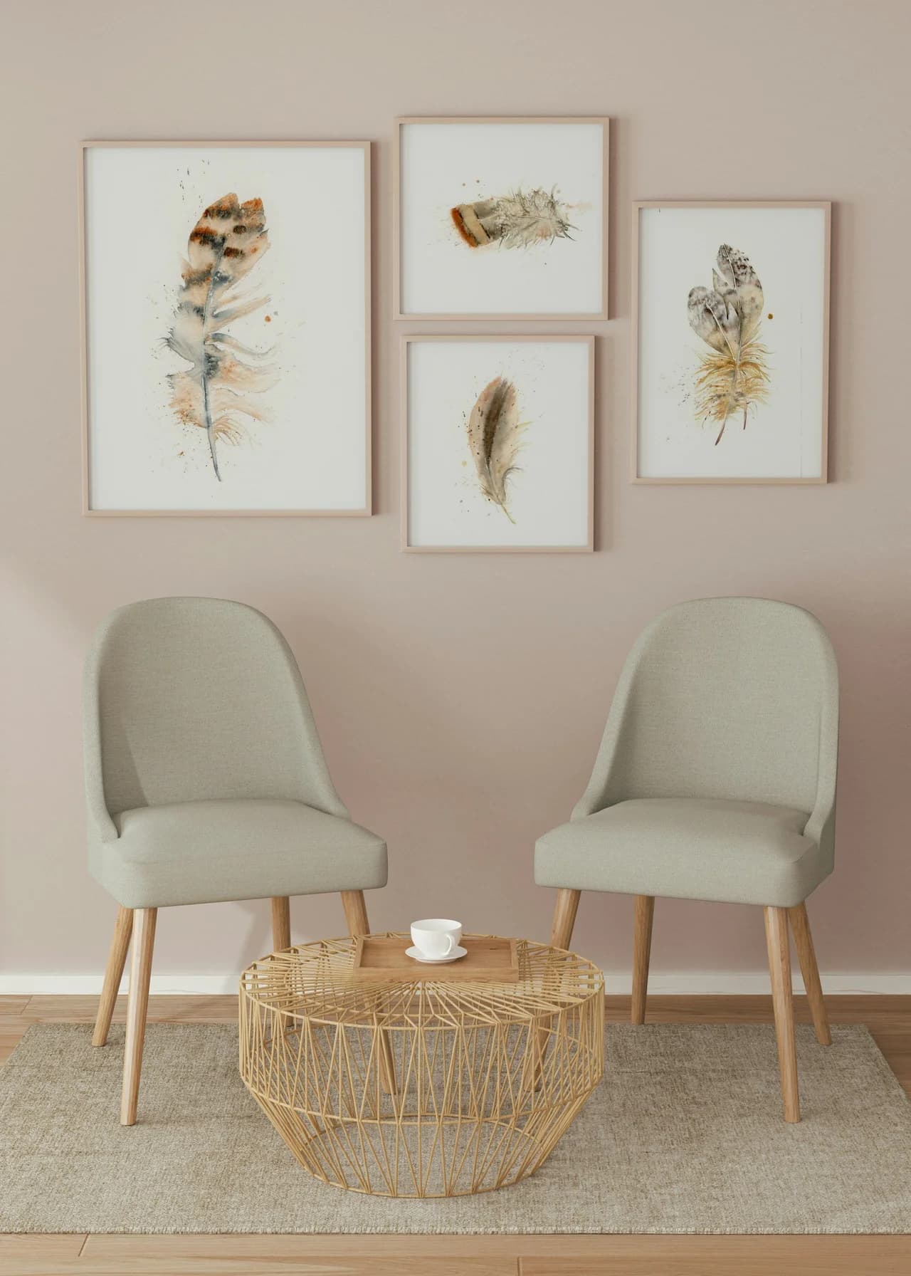 Barn Owl shown in a room setting