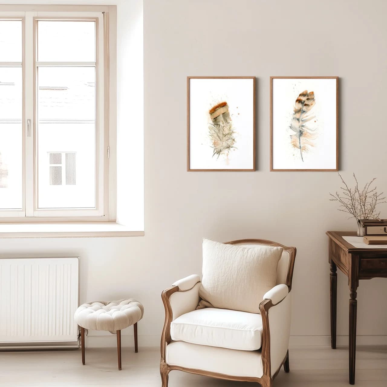 Barn Owl shown in a room setting