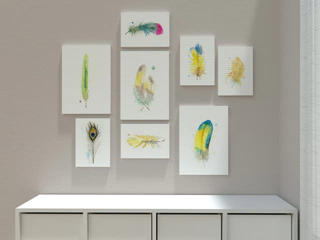 Blue-and-Yellow Macaw shown in a room setting