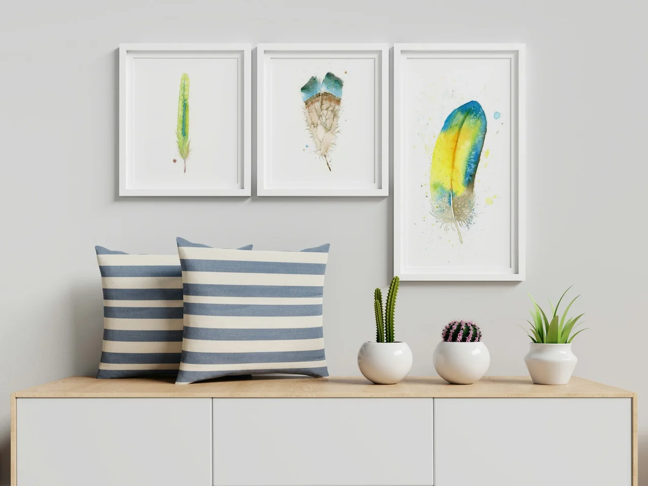Blue-and-Yellow Macaw shown in a room setting