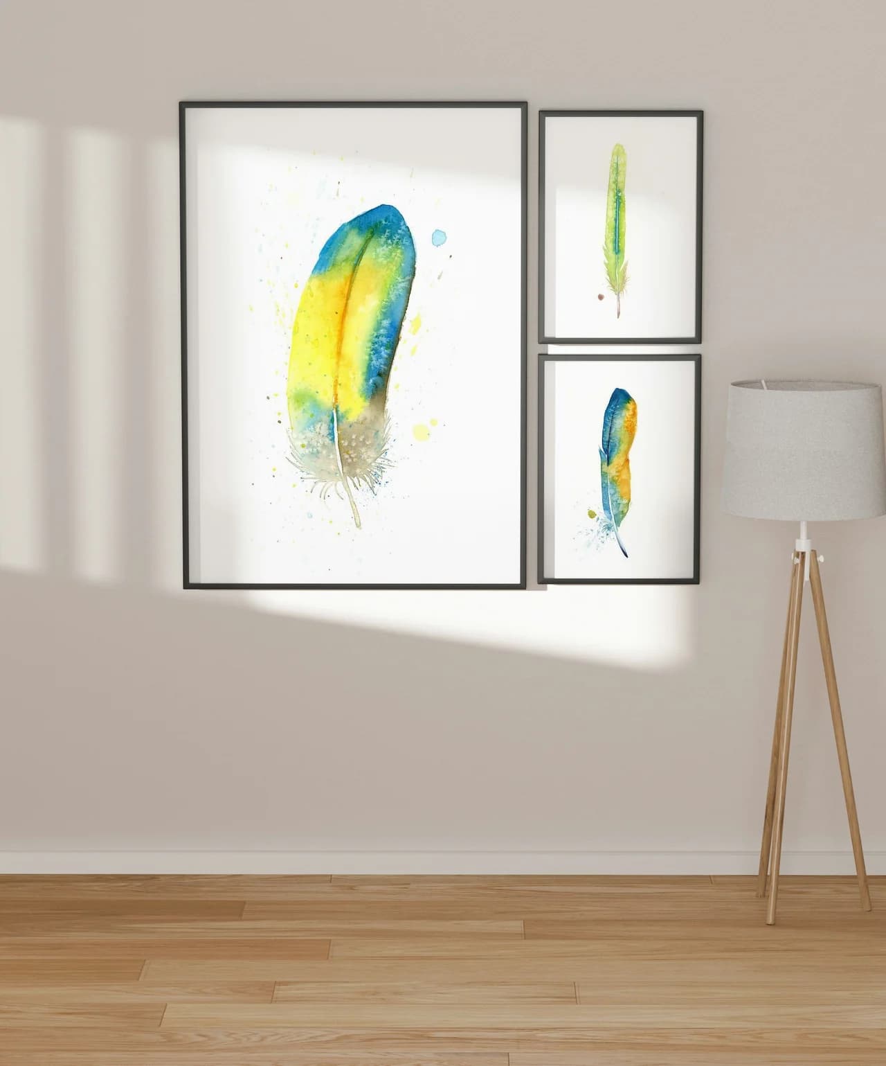 Blue-and-Yellow Macaw shown in a room setting