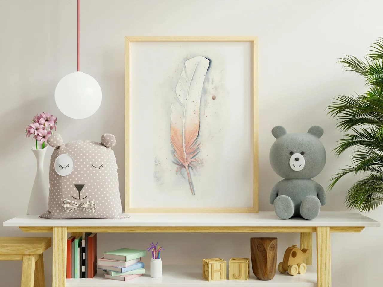 Roseate Spoonbill shown in a room setting