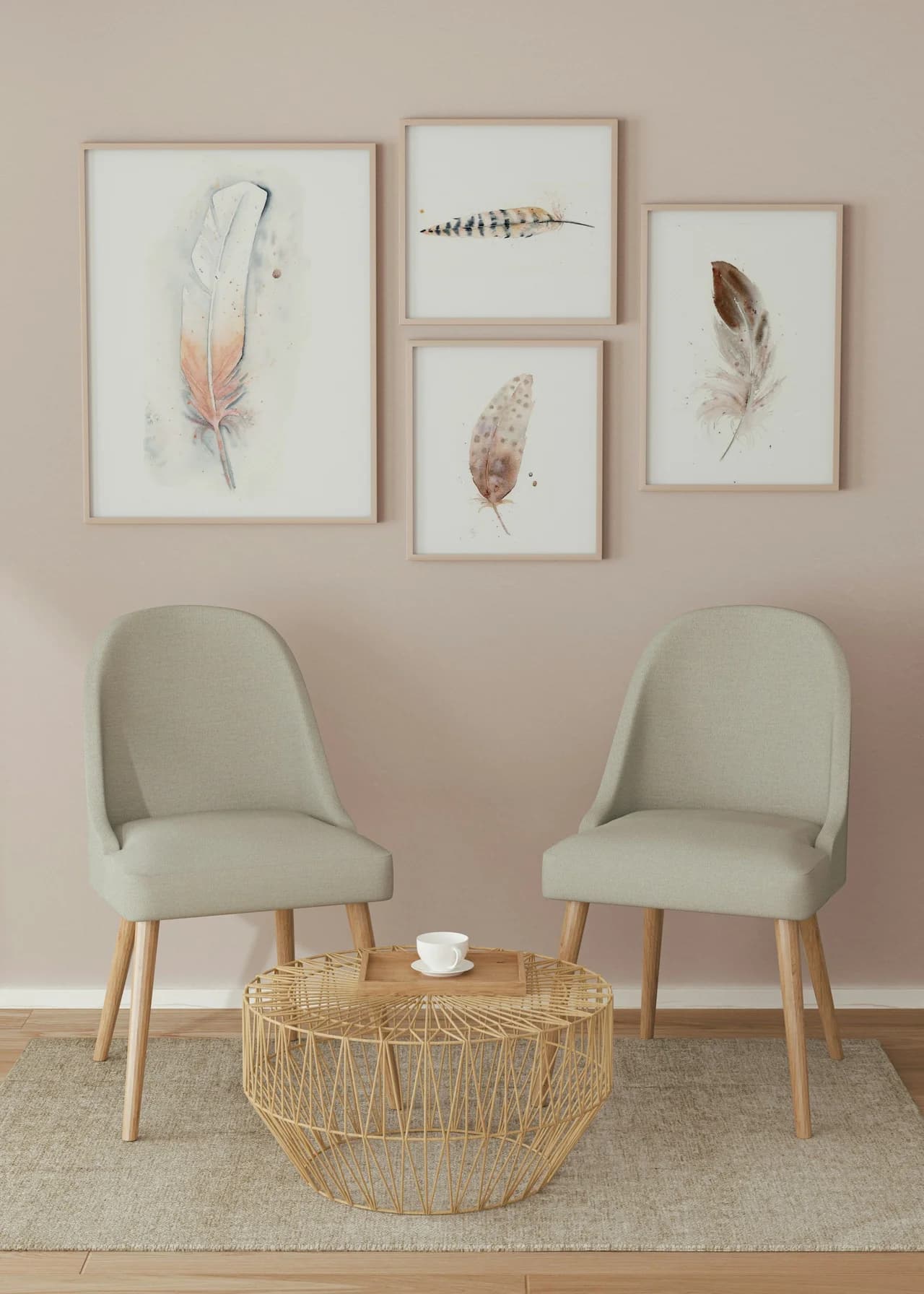 Roseate Spoonbill shown in a room setting