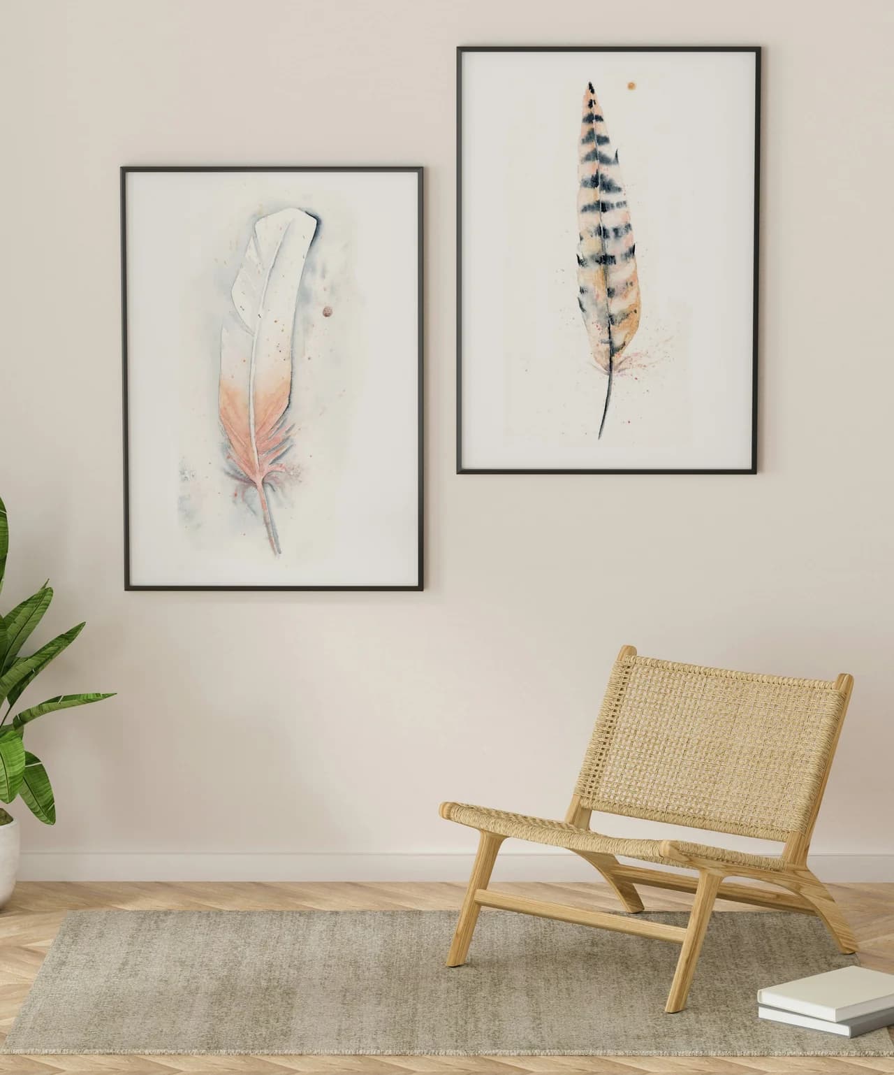 Roseate Spoonbill shown in a room setting