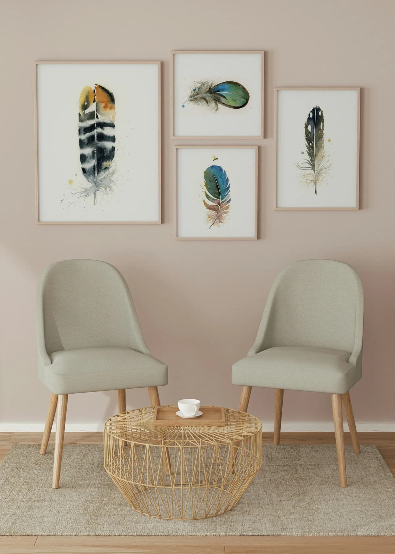 Pheasant shown in a room setting