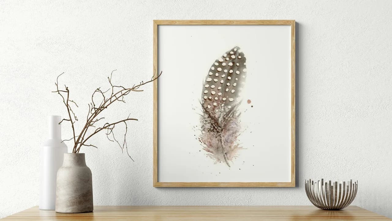 Guinea Fowl shown in a room setting