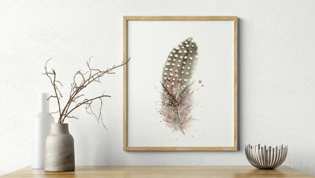 Guinea Fowl shown in a room setting