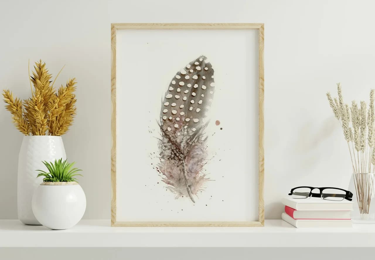 Guinea Fowl shown in a room setting
