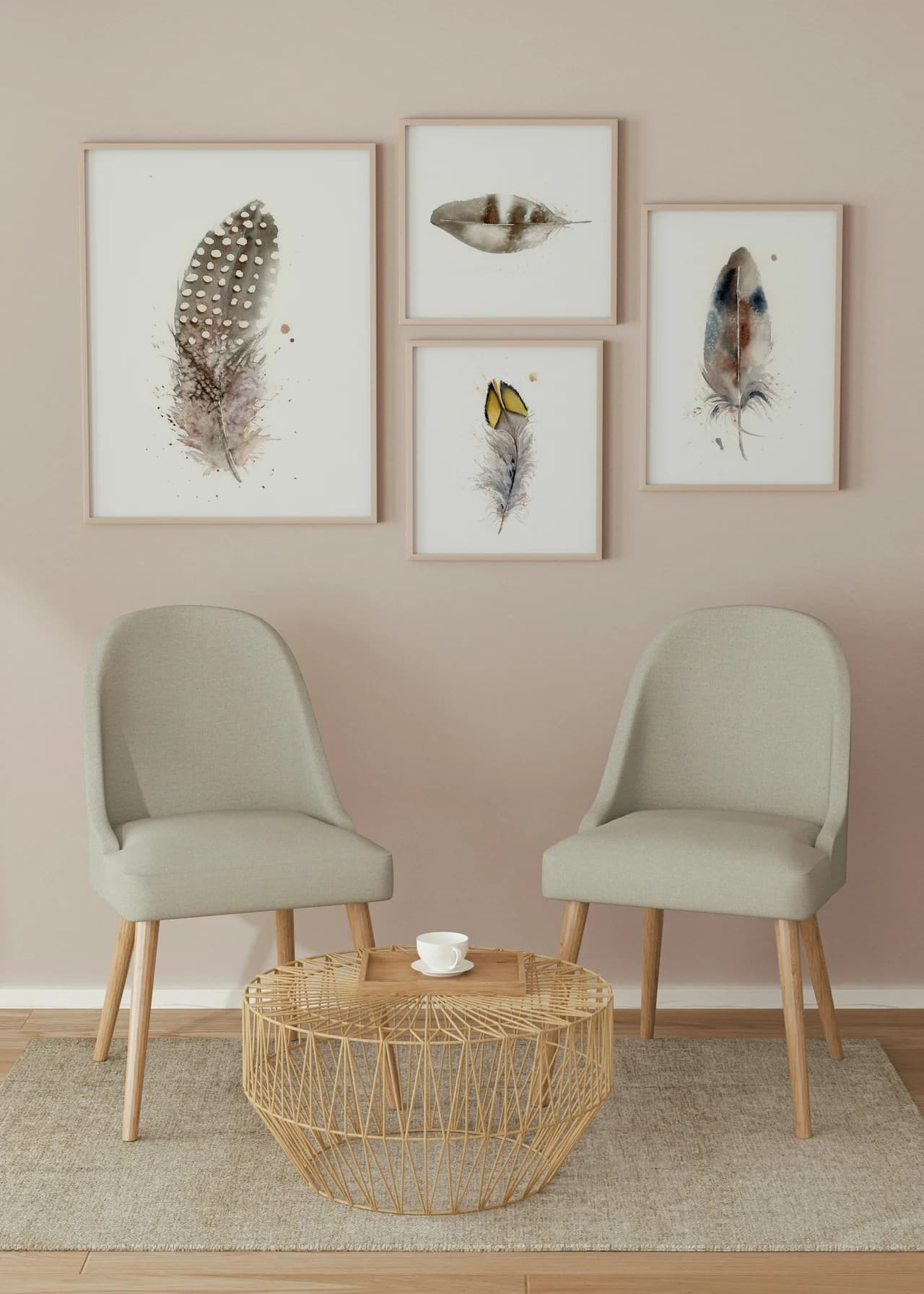 Guinea Fowl shown in a room setting