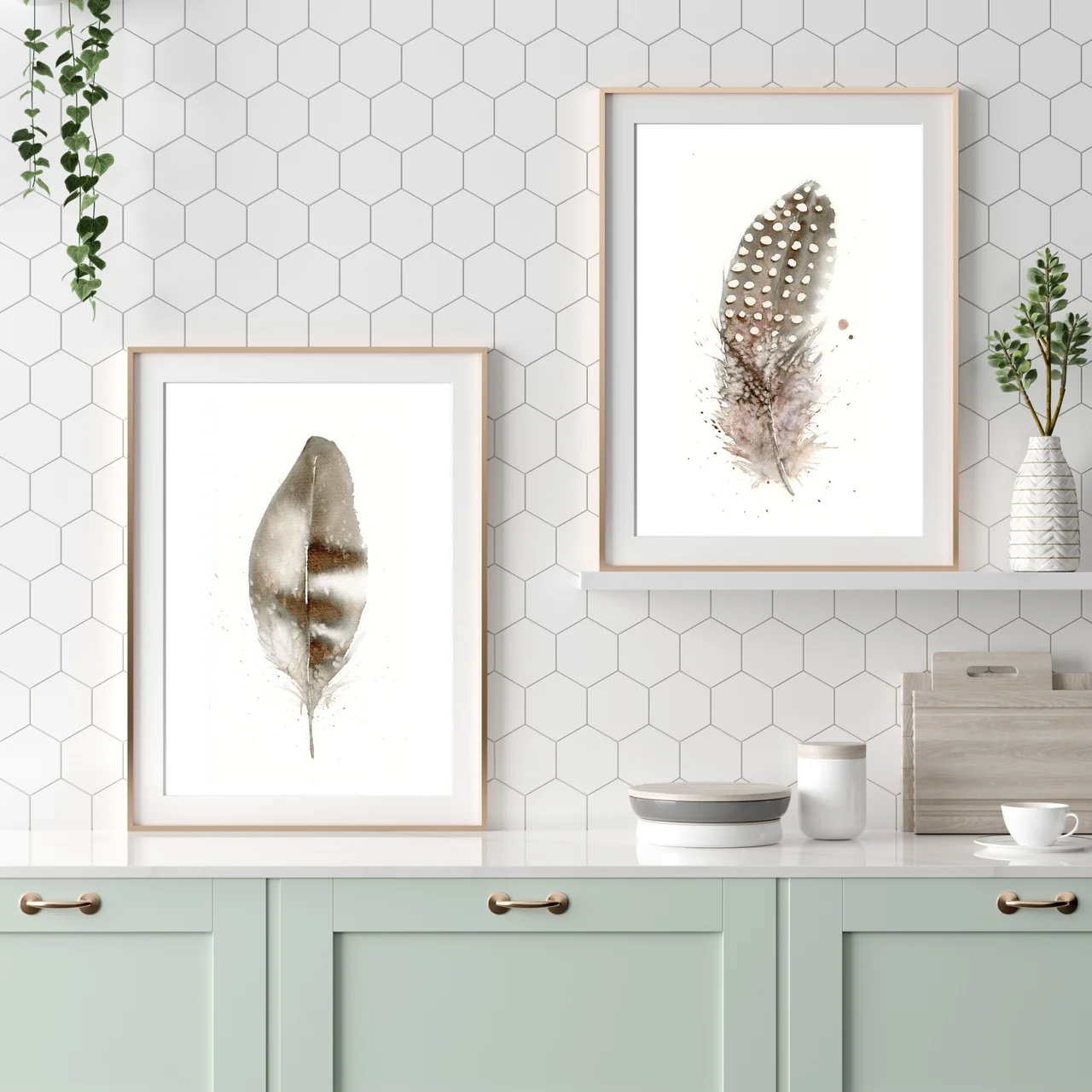 Guinea Fowl shown in a room setting