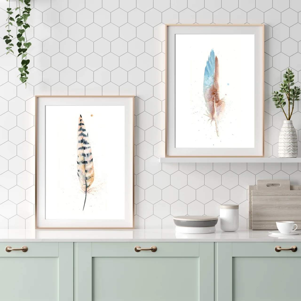 Blue-winged Teal / Duck shown in a room setting