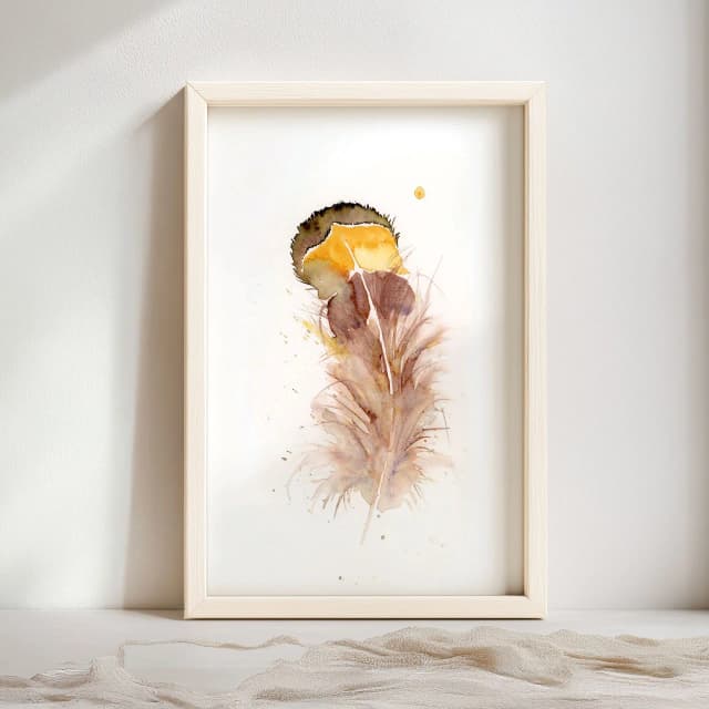 Goldfinch shown in a room setting