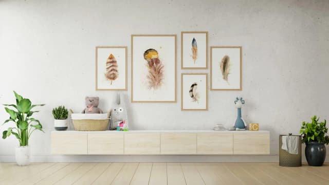Goldfinch shown in a room setting