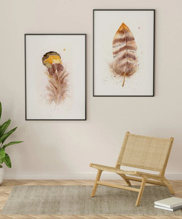 Goldfinch shown in a room setting