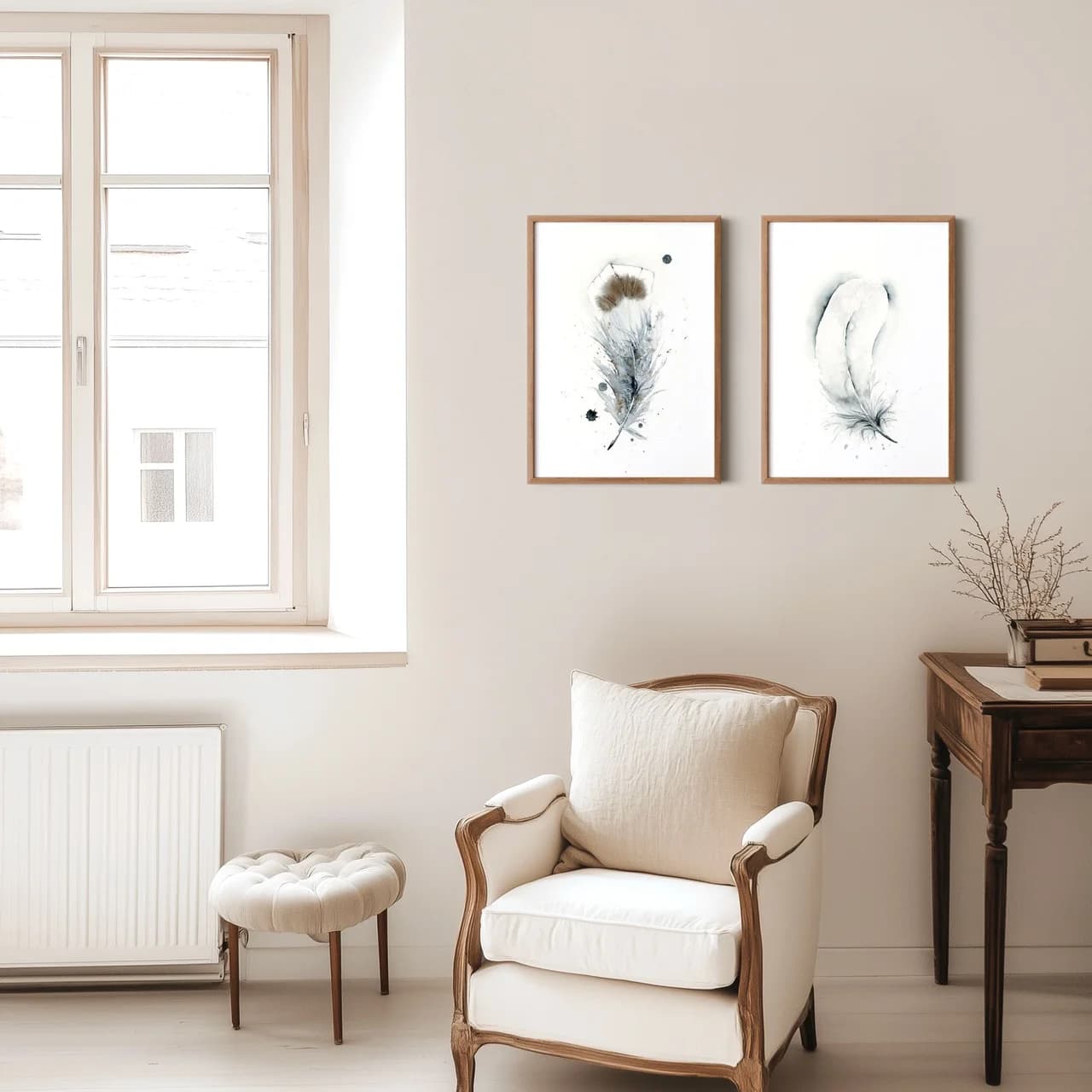 French Eurasian Collared Dove shown in a room setting
