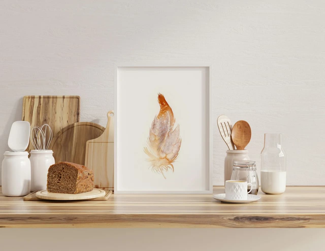 Barn Owl shown in a room setting