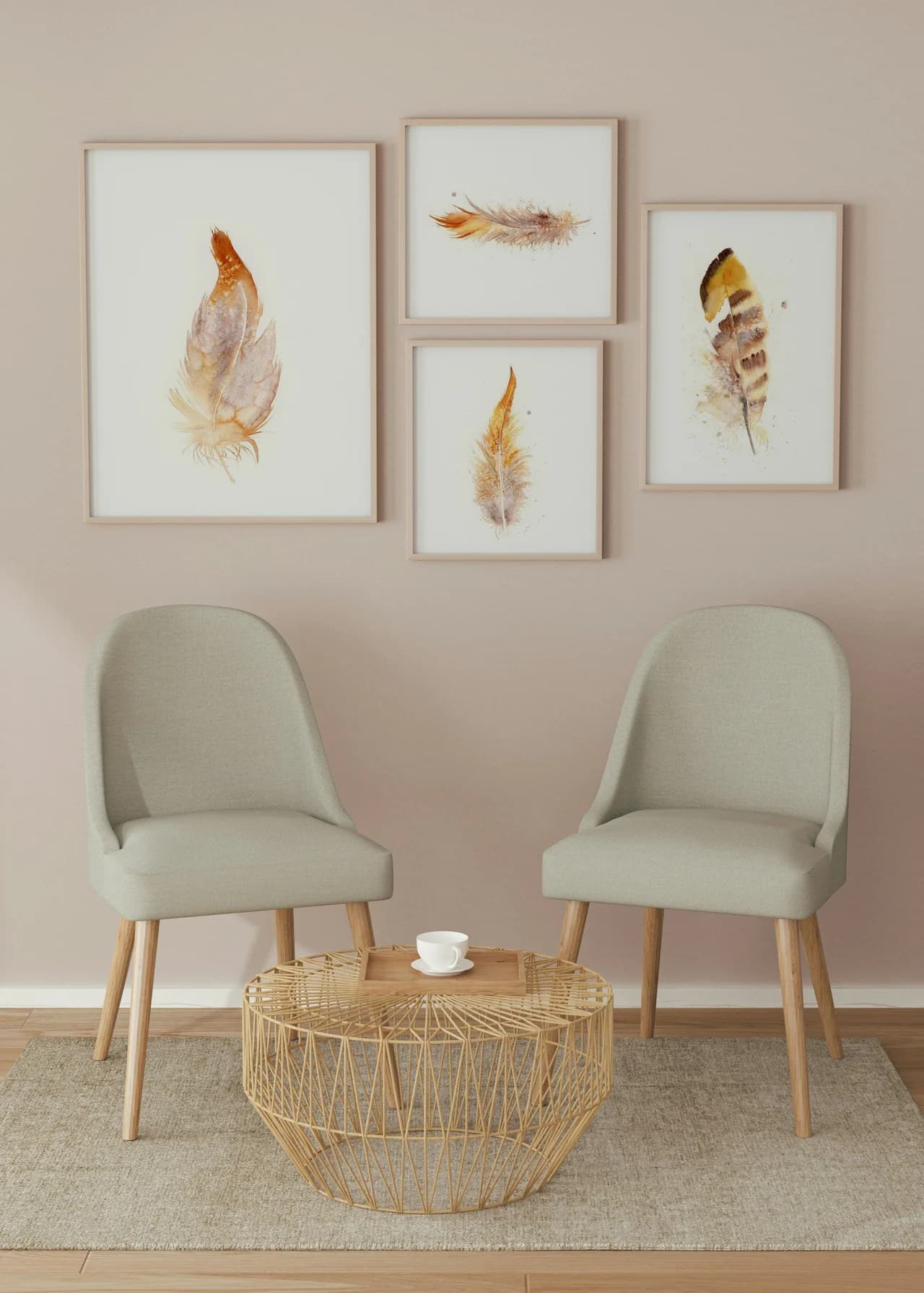 Barn Owl shown in a room setting