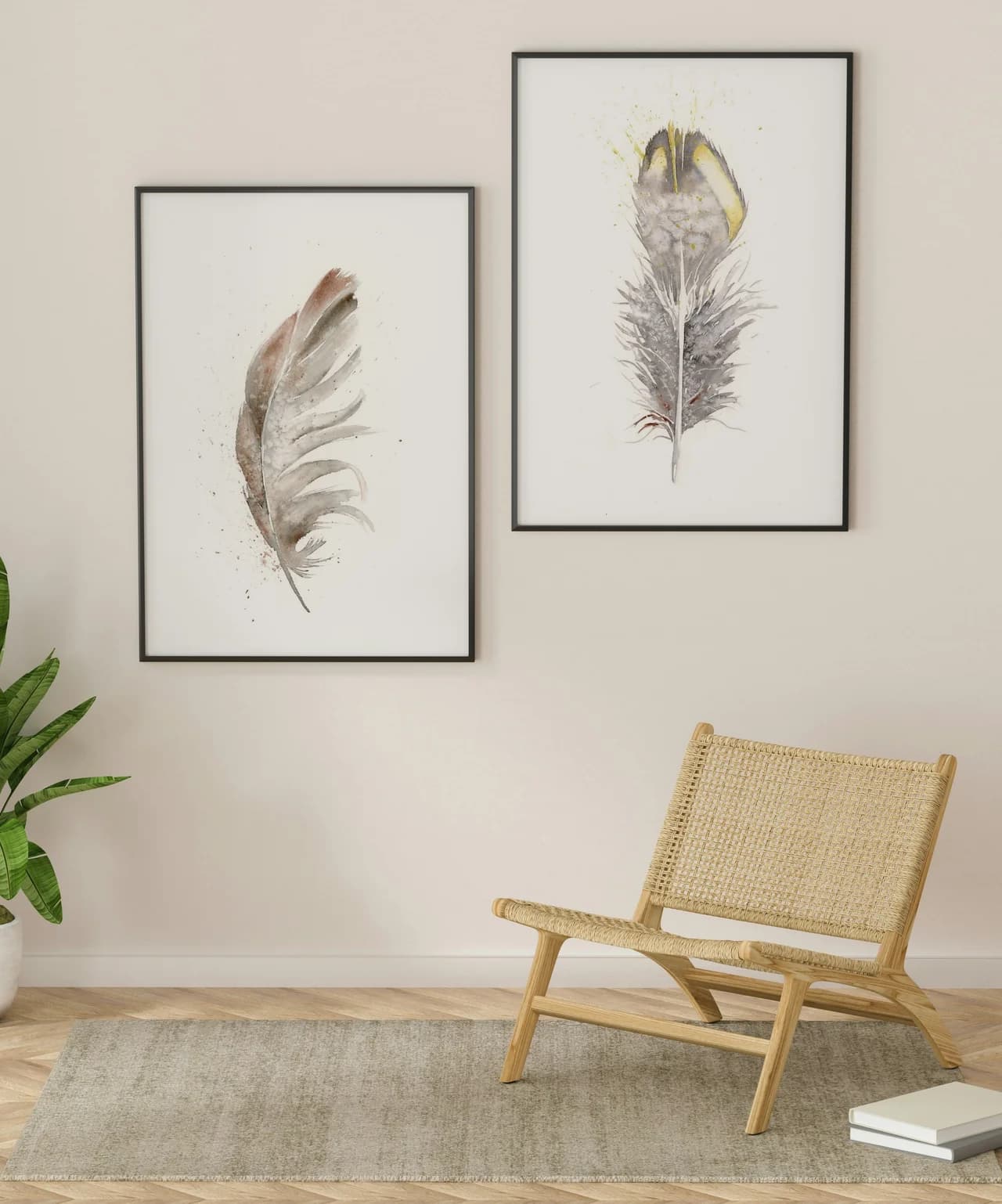 Red-tailed Hawk shown in a room setting
