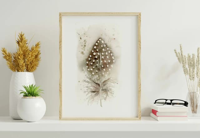 Guinea Fowl shown in a room setting