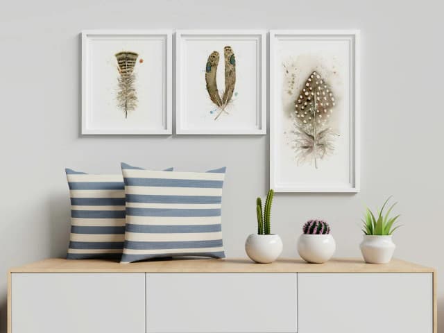 Guinea Fowl shown in a room setting