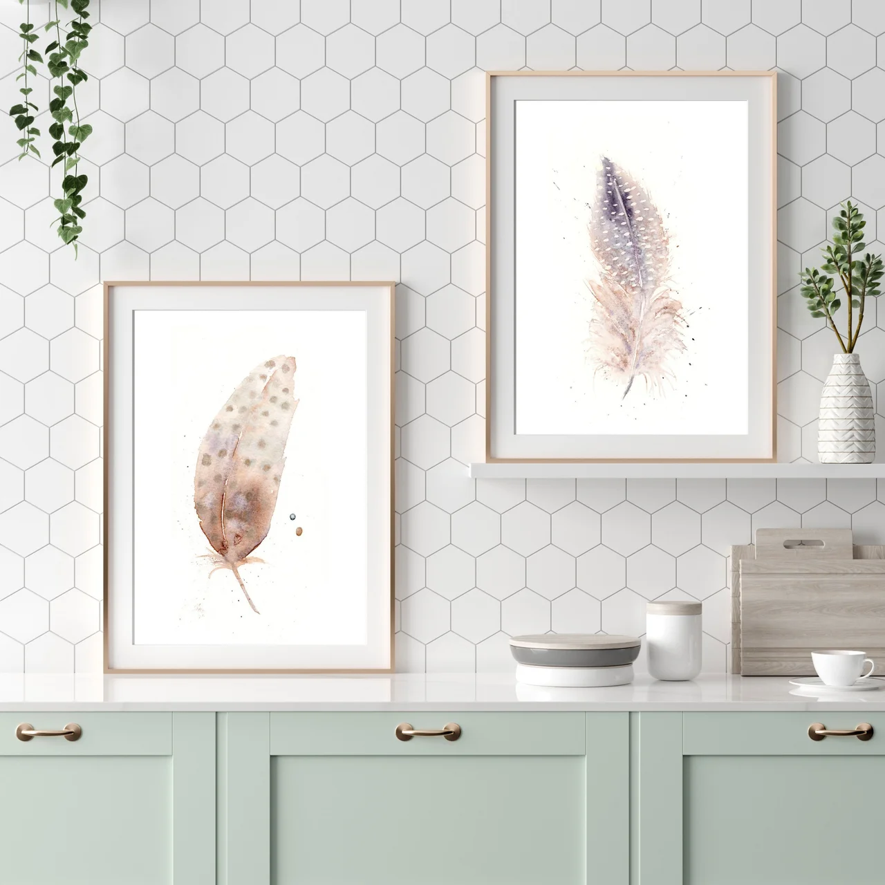 Guinea Fowl shown in a room setting