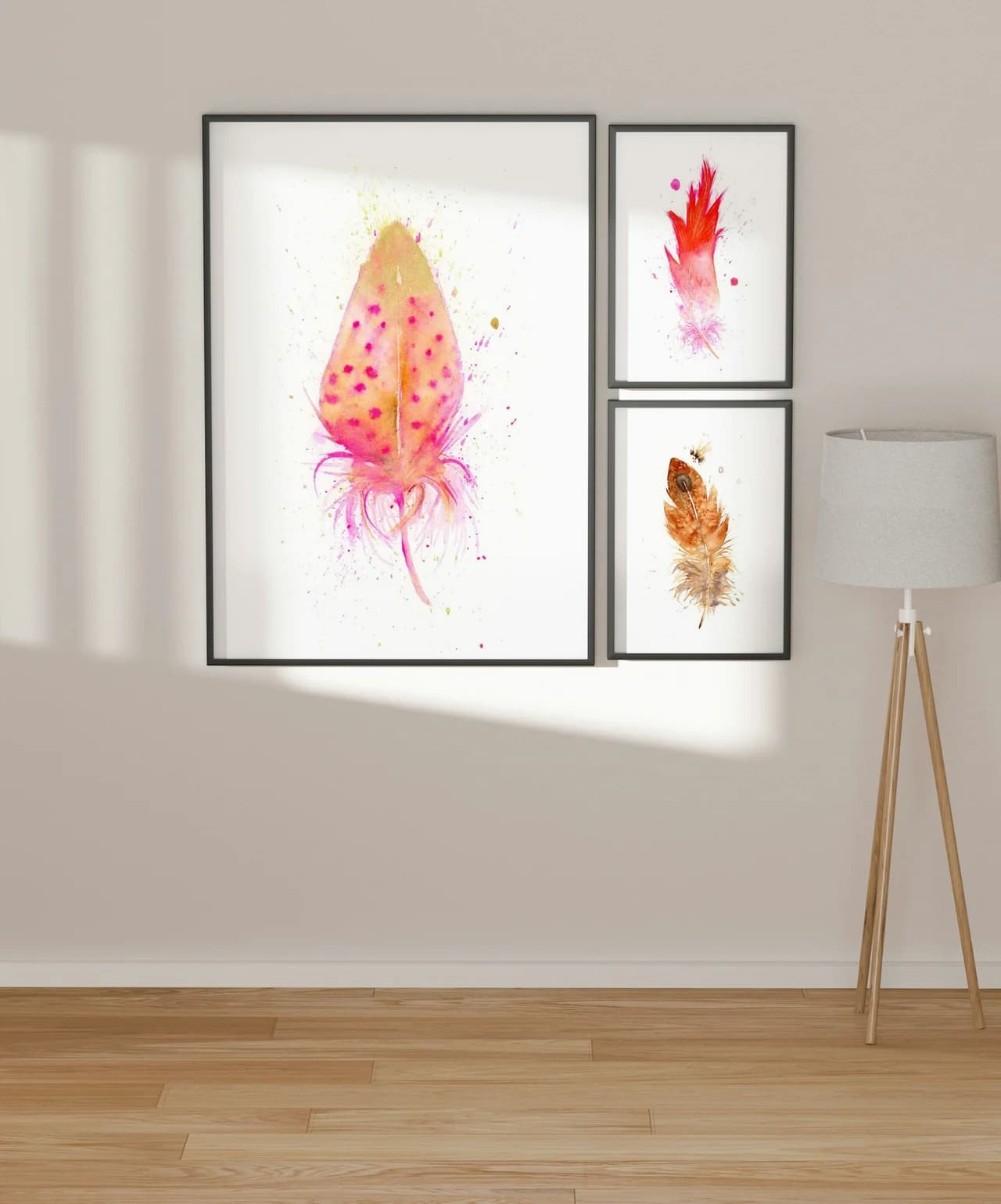 Roseate Spoonbill shown in a room setting