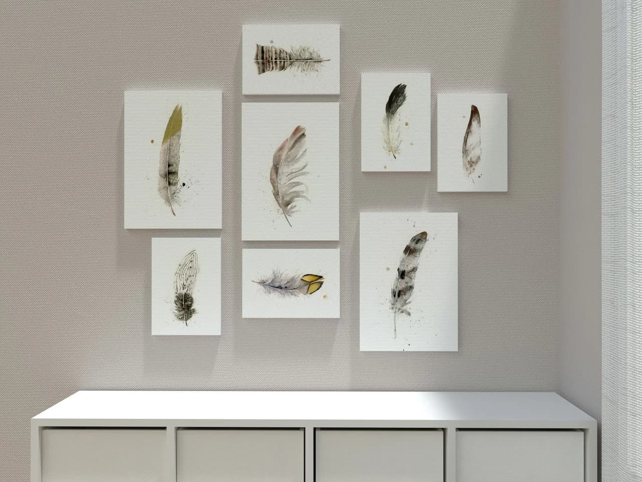 Hawk shown in a room setting